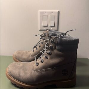 Timberland Light Gray Leather Boots